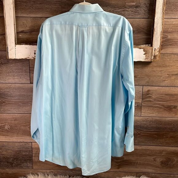 Izod Wrinkle Free Twill Light Blue Collar Dress Shirt,Size 17 1/2 34/35 Large - Picture 6 of 9